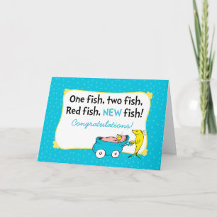 Cartão Dr. Seuss Um Peixe - Parabéns Bebê Menino