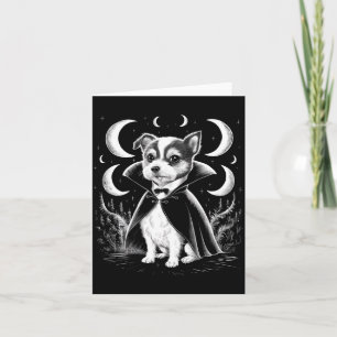 Cartão Drácula Terrier Engraçado Cachorrinho Vampiro - As