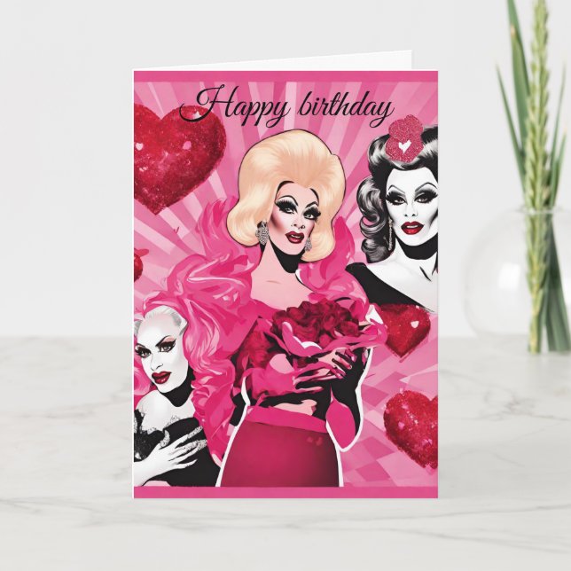 Cartão Drag Queen Birthday Card (Frente)