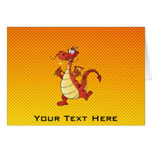 Cartão Dragão amarelo alaranjado