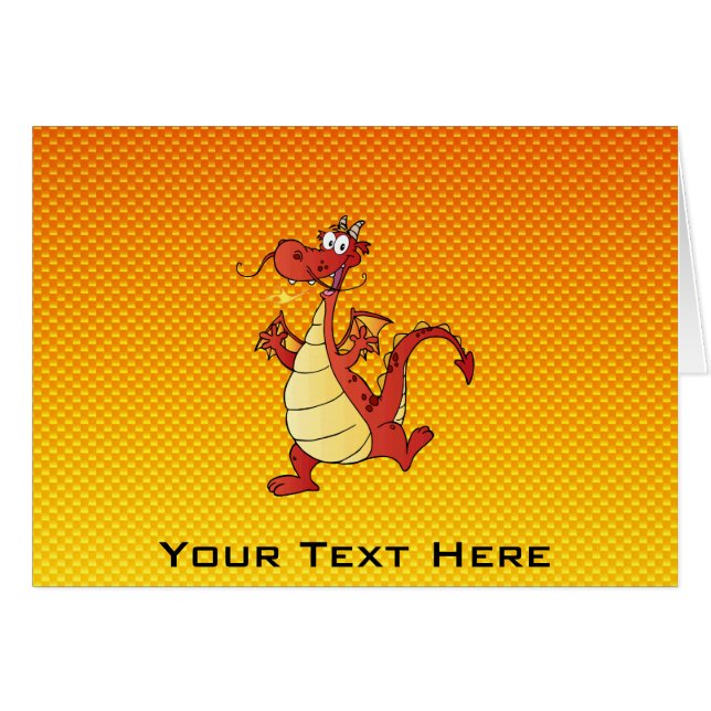 Cartão Dragão amarelo alaranjado (Frente Horizontal)