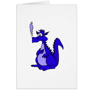 Cartão Dragão Azul com fumaça