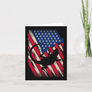Cartão Dragão Barbudo Divertido América Bandeira American