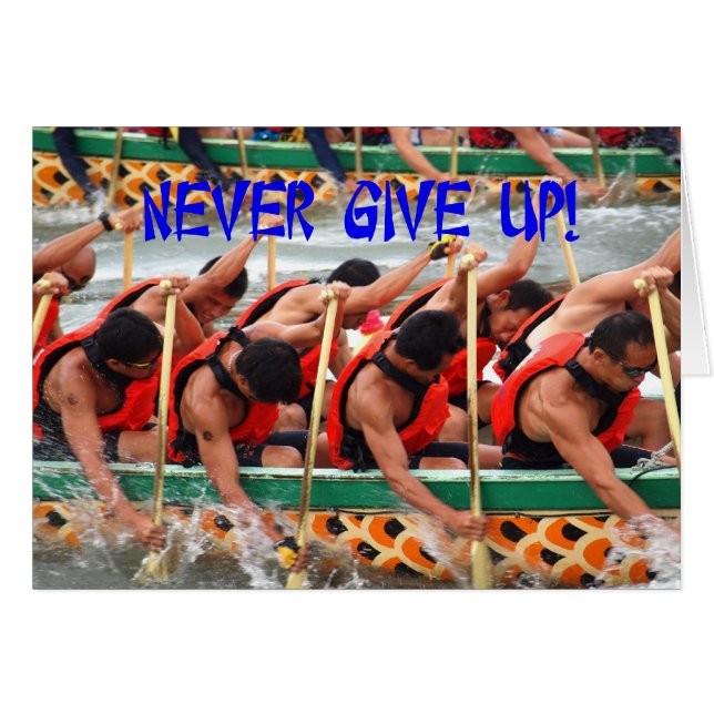 Cartão Dragão Boat Race Rowers Mostra Perseverança (Frente Horizontal)