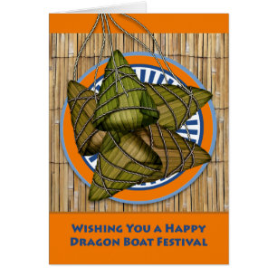 Cartão Dragão Chinês Festival Zongzi Rice Dumpling