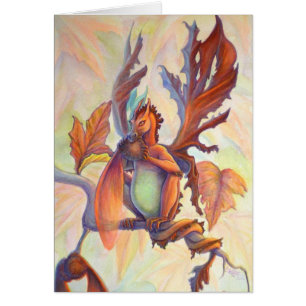 Cartão Dragão da fada da folha de bordo