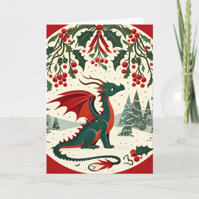 Cartão Dragão de Natal (Frente)