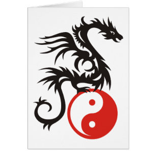 Cartão Dragão de Yin & de Yang