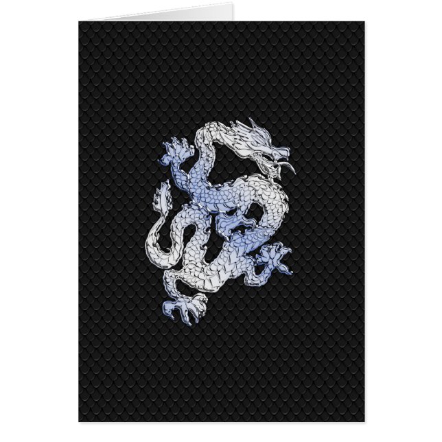 Cartão Dragão do estilo cromo na Impressão de pele Cobra  (Frente)
