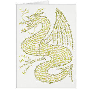 Cartão Dragão Dourado do World Word