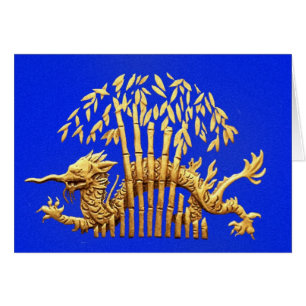 Cartão Dragão e bambu
