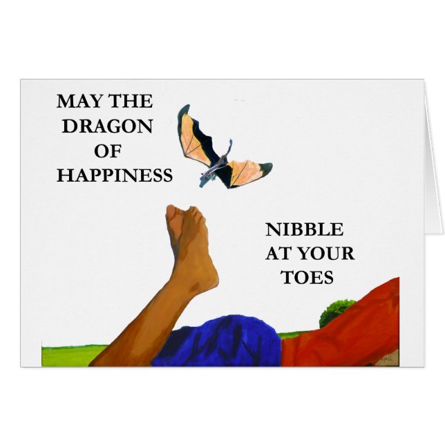 Cartão Dragão e dedos do pé (Frente Horizontal)