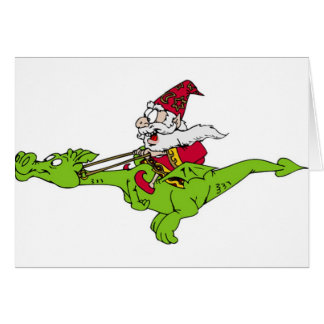 Cartão dragão e feiticeiro