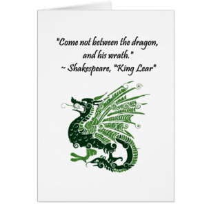 Cartão Dragão e Sua Fúria Shakespeare King Lear Cartoon