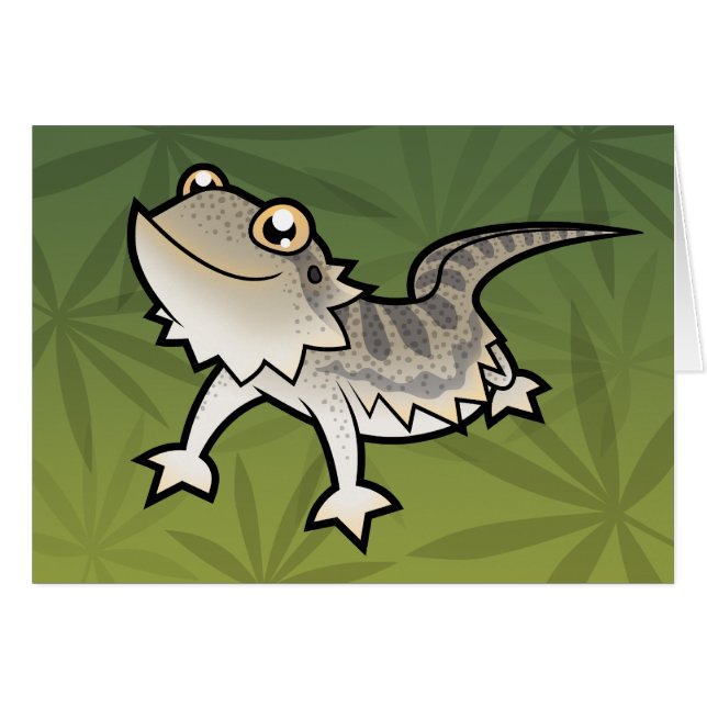 Cartão Dragão farpado dos desenhos animados/dragão de (Frente Horizontal)