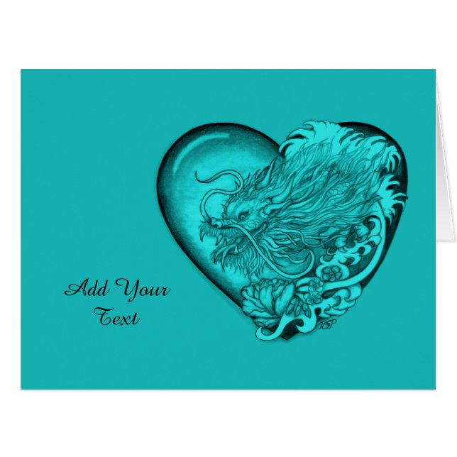 Cartão Dragão Heart (Frente horizontal)