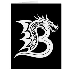 Cartão Dragão - Letra Estiletada B, Dragão - Alfabeto, Mo