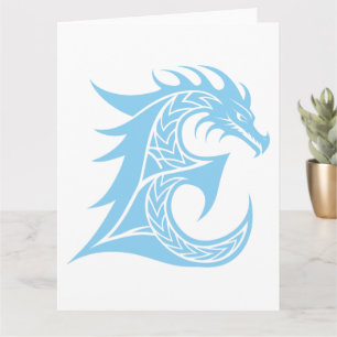 Cartão Dragão - Letra Estiletada E, Dragão - Alfabeto, Mo
