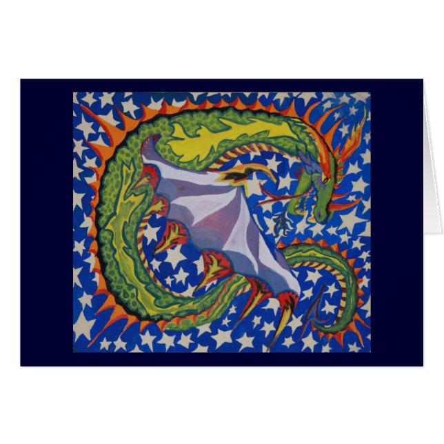 Cartão Dragão nas estrelas (Frente Horizontal)