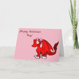 Cartão Dragão Peludo Vermelho SD c/ Laço de Cabelo do Dia