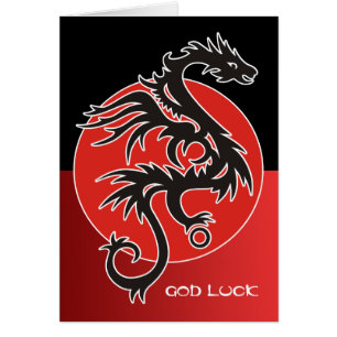Cartão Dragão Sun Power - preto vermelho e suas ideias
