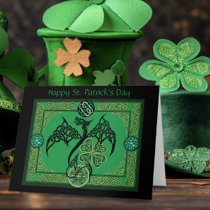 Cartão Dragão Verde Irlandês Celta