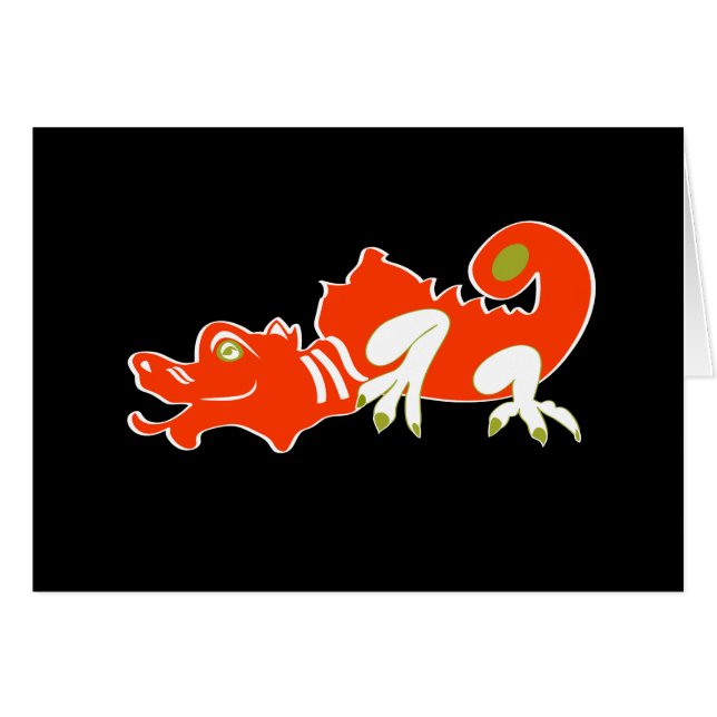 Cartão Dragão vermelho (Frente Horizontal)