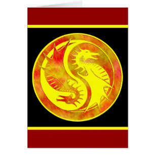 Cartão Dragão Yin Yang