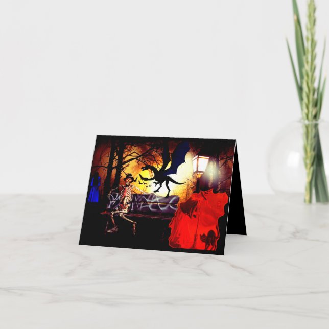 Cartão Dragões-Bruxas-Cripes e Fantasmas Halloween (Frente)