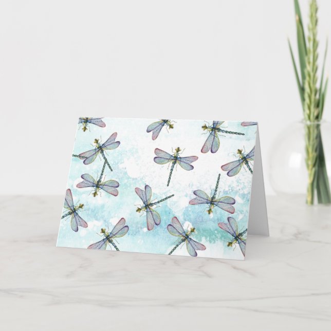 Cartão Dragões de Aquarela (Frente)