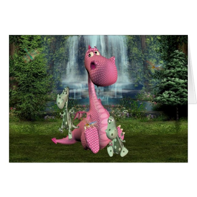 Cartão Dragões e libélulas (Frente Horizontal)