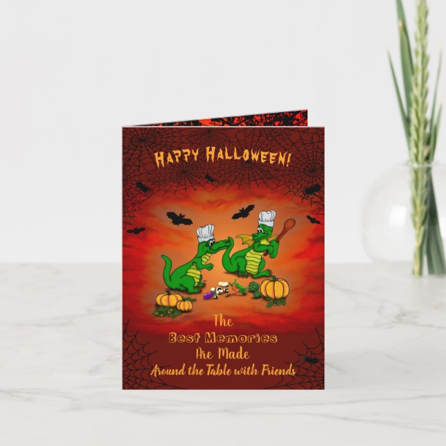 Cartão Dragões - Feliz Halloween! Hoje eu cozinho (Frente)