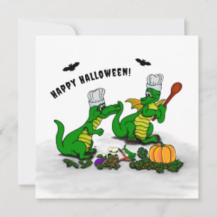 Cartão Dragões - Feliz Halloween! Hoje eu cozinho