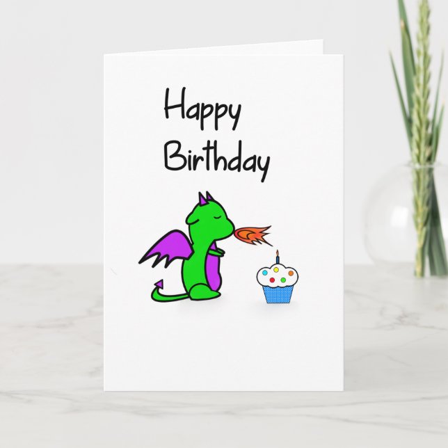 Cartão Dragon Birthday Card (Frente)
