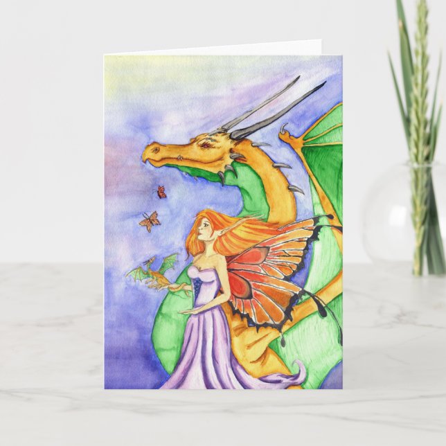 Cartão Dragon Fairy Godmother Greeting Card (Frente)