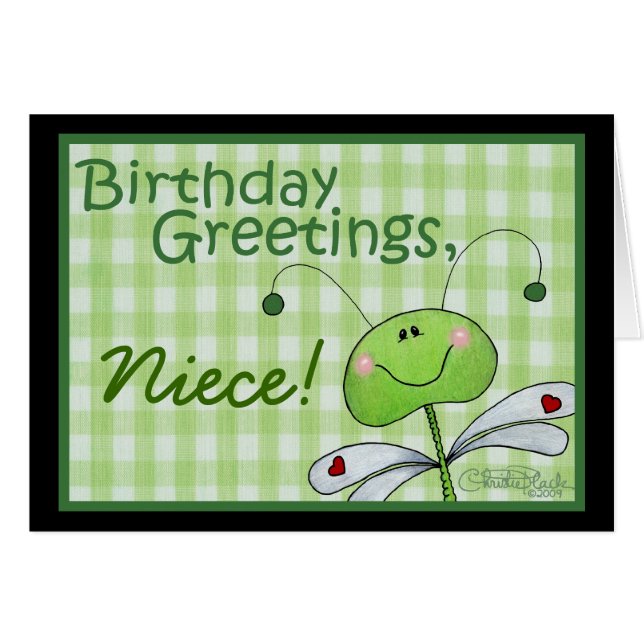 Cartão Dragon Fly Birthday personaliza (Frente Horizontal)