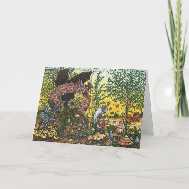 Cartão Dragon Garden Greeting Card (Frente)