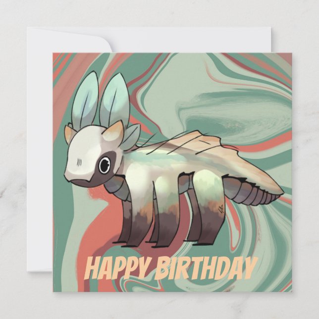 Cartão Dragon, Happy Birthday (Frente)