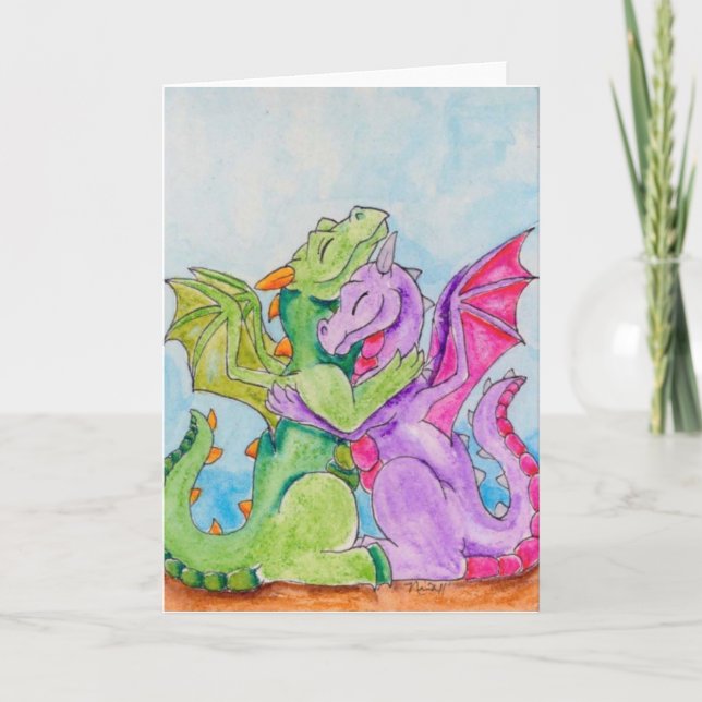 Cartão Dragon Hug (Frente)