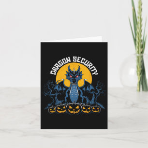 Cartão Dragon Security Halloween Engraçado Mãe Pai Homens