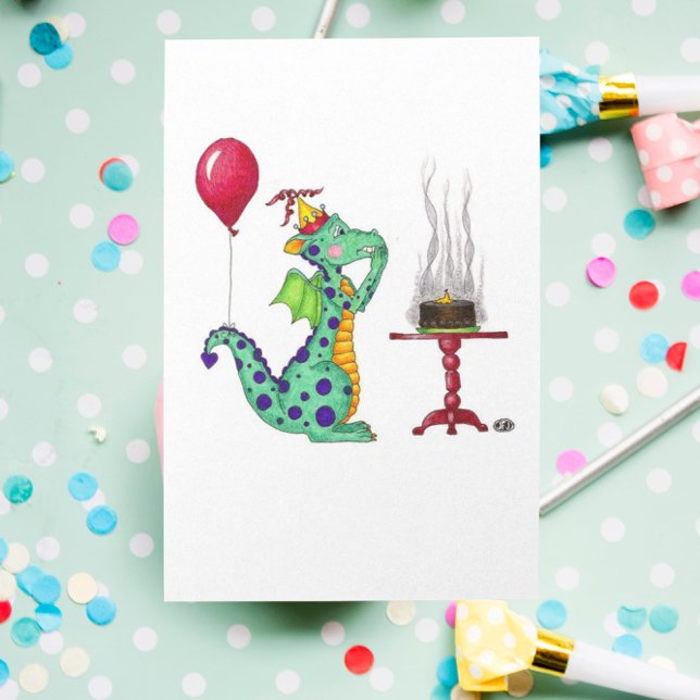Cartão Dragon Smoke Birthday Card (Criador carregado)