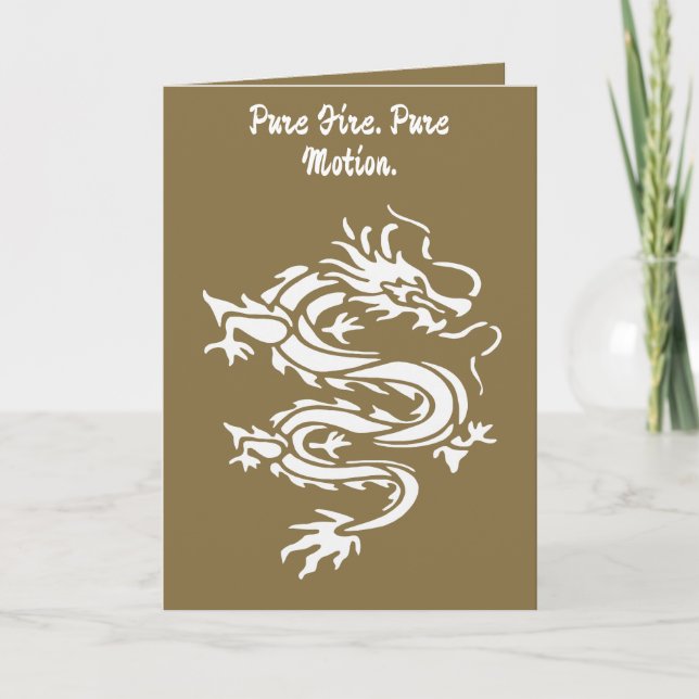 Cartão Dragon Stencil Style Cut Out Illustration (Frente)