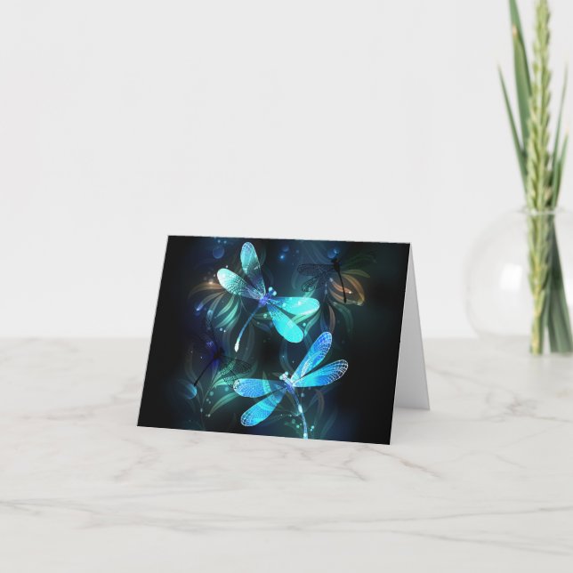 Cartão Dragonflies de lago (Frente)