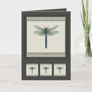Cartão Dragonfly Azul Elegante