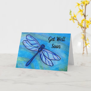 Cartão Dragonfly Azul Fica Bem Em Breve