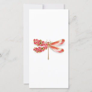 Cartão Dragonfly com joalheria sakura