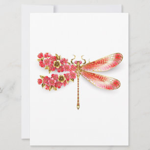 Cartão Dragonfly com joalheria sakura
