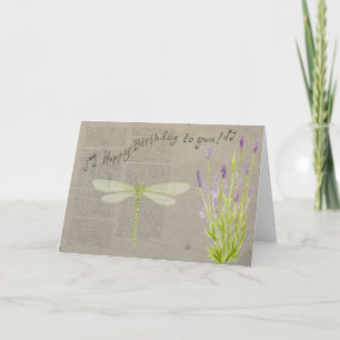 Cartão dragonfly happy birthday