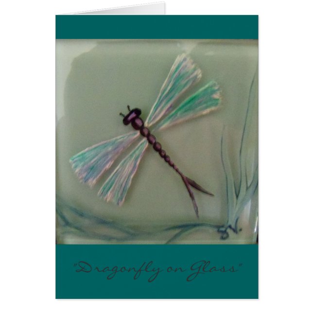 Cartão Dragonfly on Glass (Frente)