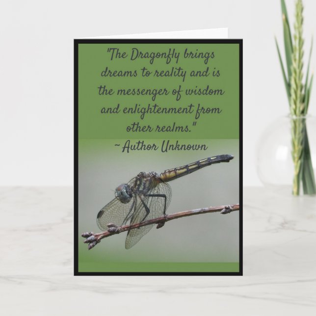 Cartão Dragonfly Quote Greeting Card 1, Blank Inside (Frente)